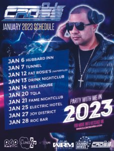 DJ CROSS JAN 2023 SCHEDULE
